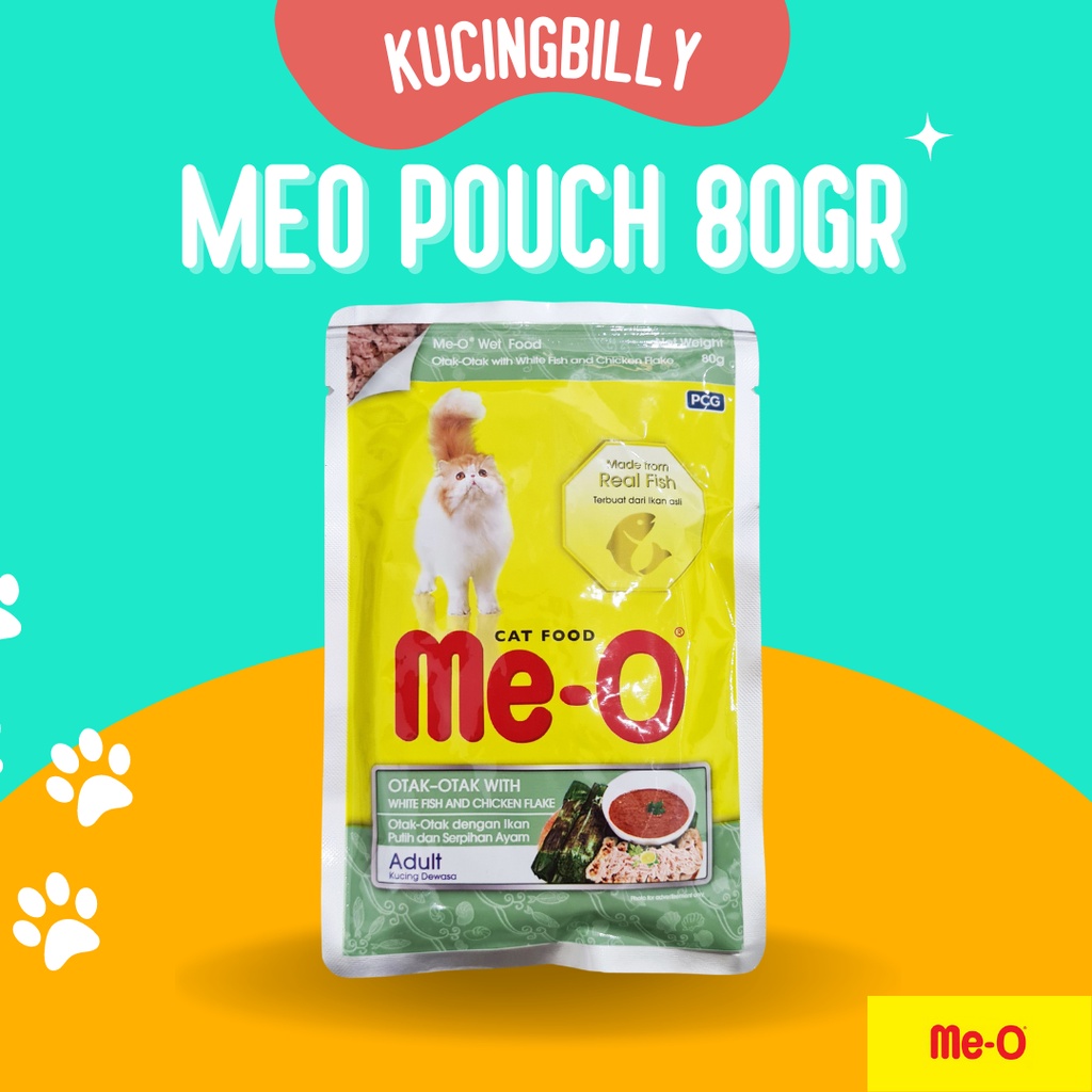 Meo pouch 80gr sachet saset makanan kucing basah me o