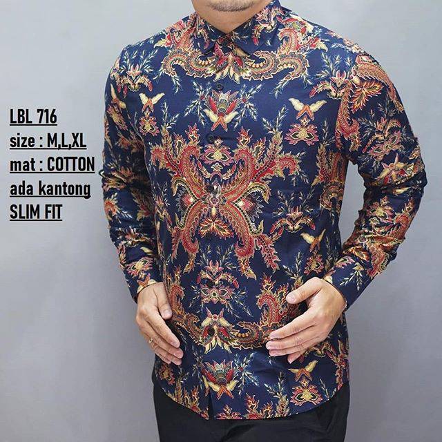 BATIK PRIA MODERN LENGAN PANJANG HIGH QUALITY //KODE:LBL 716