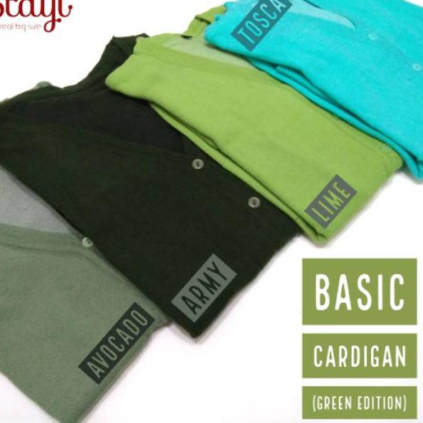 ☞ OVERSIZE Cardigan Basic 20 Warna Rajut Tebal Kardigan Wanita XL Polos Lengan Panjang STAYL Big Siz