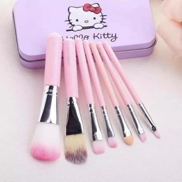 #LC-BeautyTools Kuas Hello Kitty Make Up Brush 7 in 1