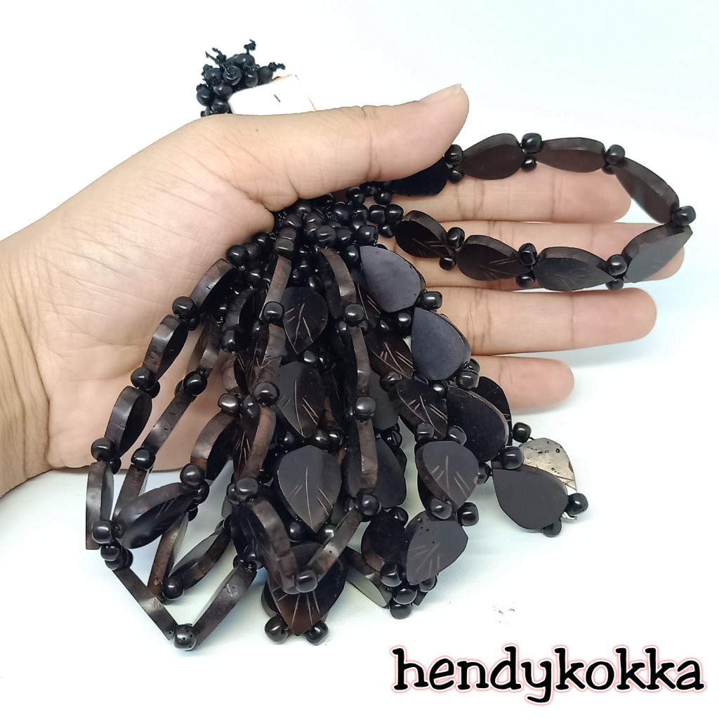 10 gelang kokka kaukah plat daun hitam