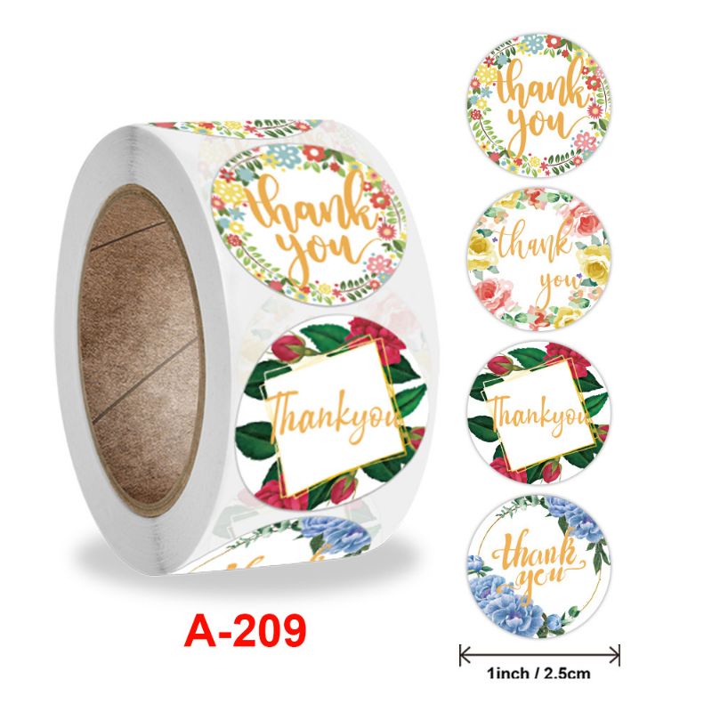 500 Pcs Sticker Thank You / 1 Roll Ukuran 1inch / 2.5 cm.. PROMO TAHUN BARU banyak motif lain, cek di slide selnjutnya ya-I