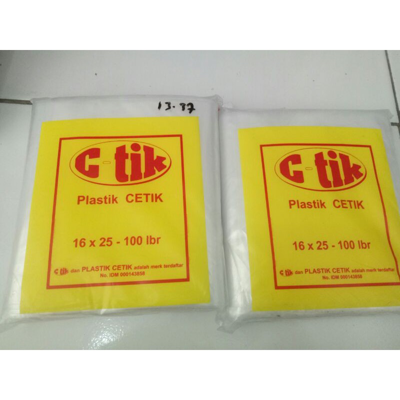 Plastik Klip Cetik uk 16x25 isi 100lembar