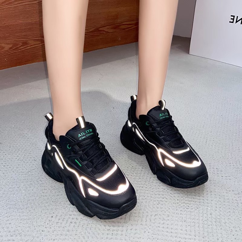 AVANCEID KOLEKSI ALLBLACK SIZE 36-44 Sepatu Sneakers Wanita Sekolah Kerja Hitam Import