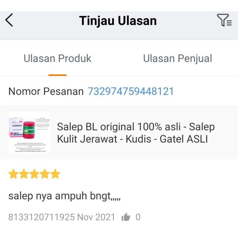 Salep BL original 100% asli - Salep Kulit Jerawat - Kudis - Gatel ASLI 100%