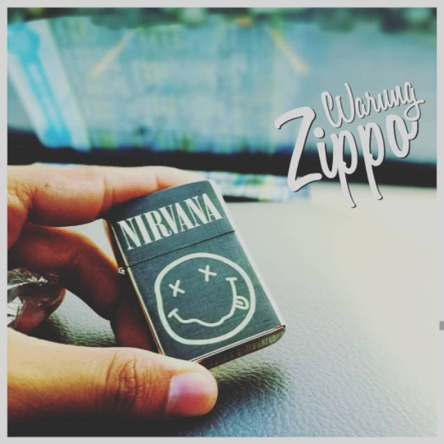 korek zippo custom hitam unik murah keren kado pria nirvana