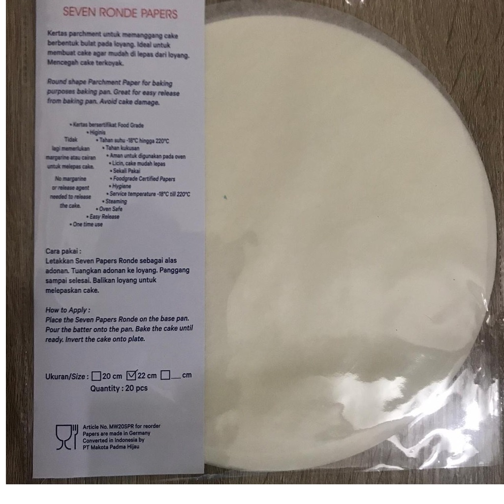 Baking Paper Seven Round 22cm isi 20lembar!!!