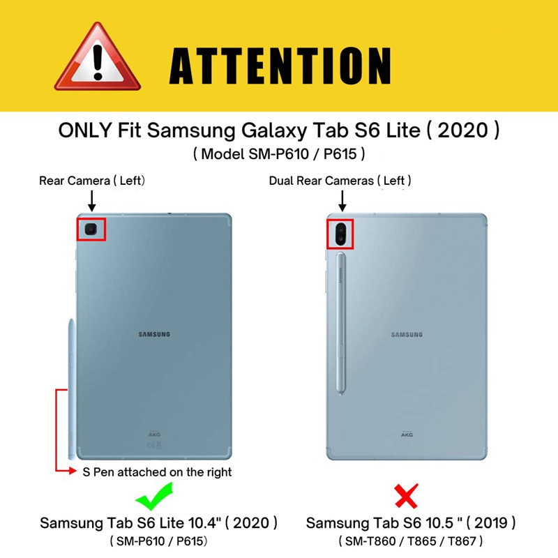 Dllencase Samsung Galaxy Tab S6 Lite 10.4 2020 Model SM-P610 SM-P615 Dengan Holder Pen Shockproof A314