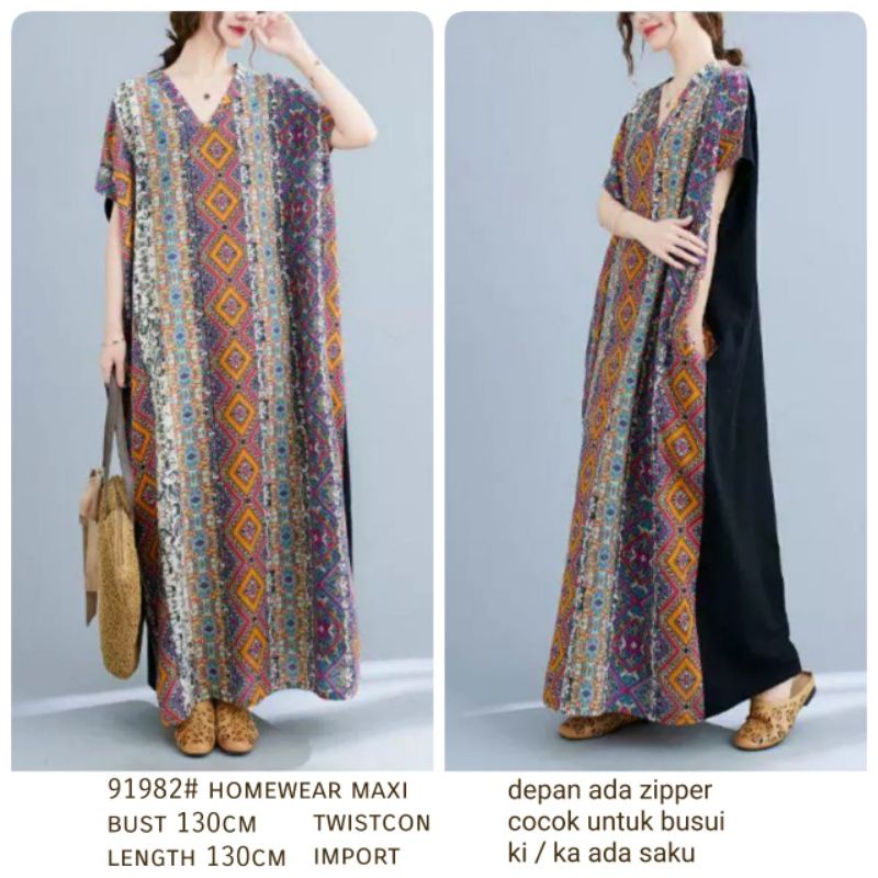 MDLV ~ 91982# Homewear Maxi Dress Maxi Jumbo Import