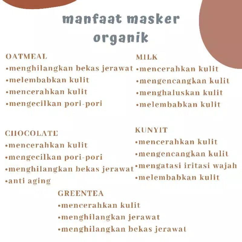 ❤️G.A.SHOP❤️ MASKER WAJAH ORGANIK