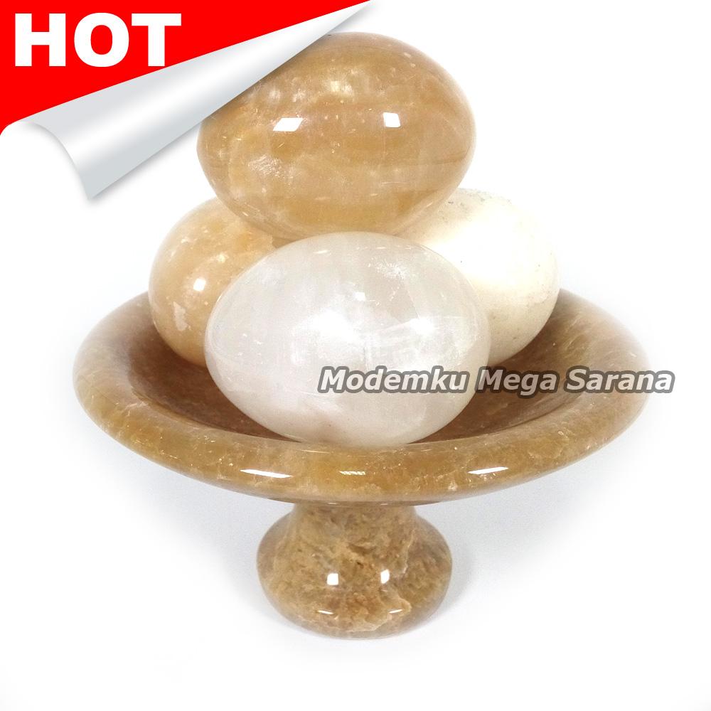 4pcs Telur Batu Marmer + Tatakan / Marmer Meditation Egg Style