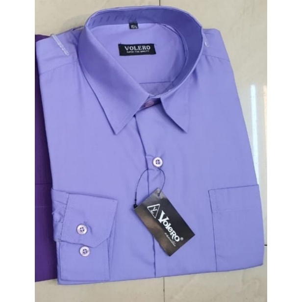 Kemeja Polis Pria Lengan Panjang Volero - Ungu Lavender