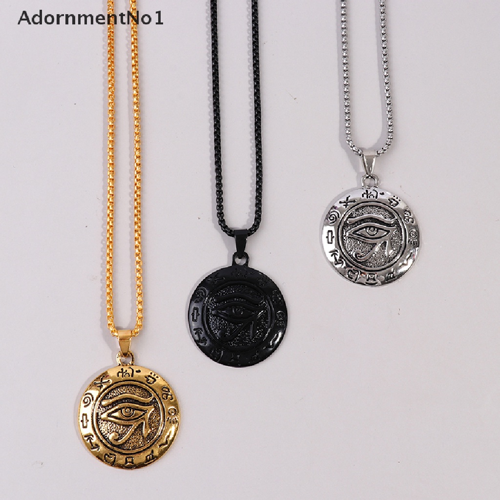 (AdornmentNo1) 1pc Kalung Rantai Liontin Mata Horus Gaya retro punk Untuk Wanita