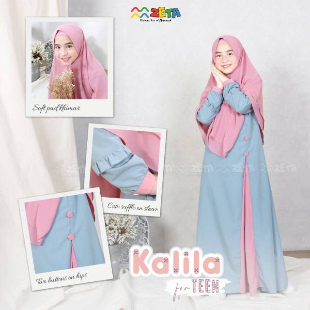 BEST SELLER Gamis Set Jilbab Remaja Kalila for Teen ORI by Zeta outfit
