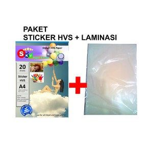 

paket sticker HVS stiker paper plus laminasi lapisan tahan air