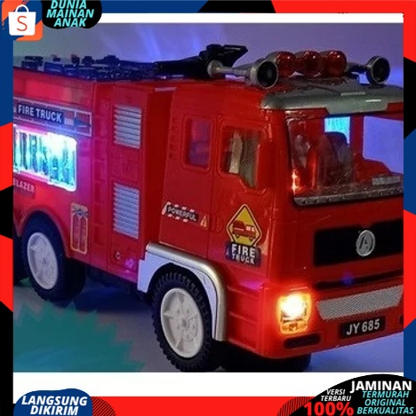 Mobil Truck Polisi Pemadam Kebakaran Berjalan Bersuara Dan berlampu Terbaru| Mainan Anak Laki LAki-2