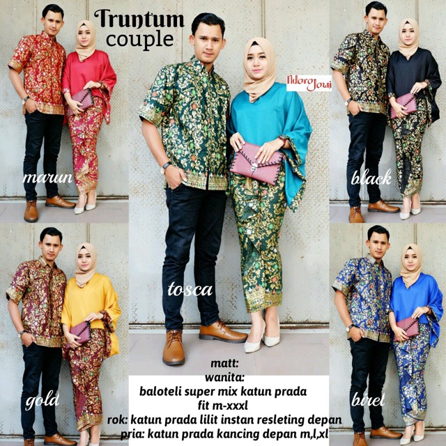 TRUNTUM COUPLE / BAJU KONDANGAN COUPLE / BAJU COUPLE / KONDANGAN SARIMBIT / BAJU PASANGAN