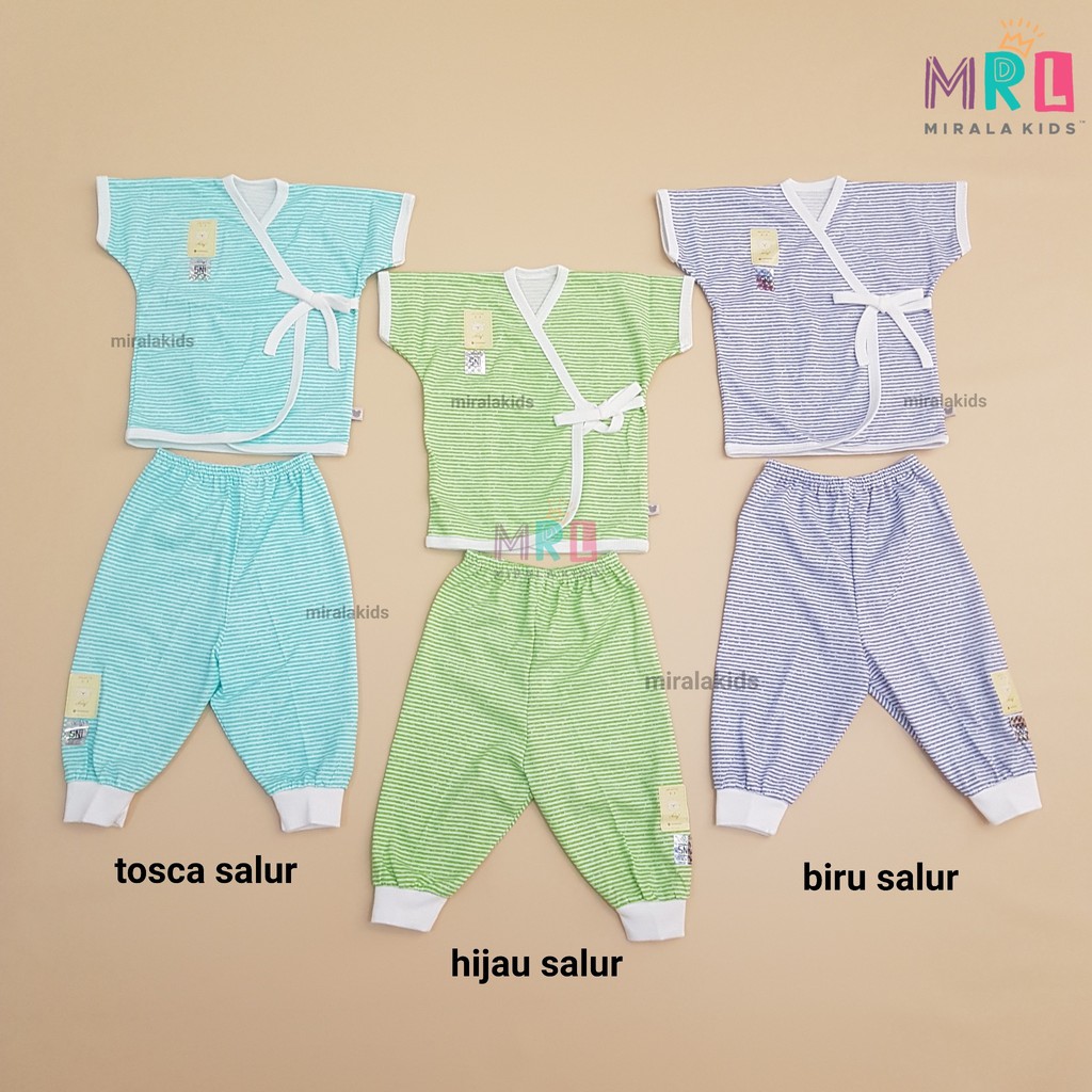 Nary Kimono Bayi dan Celana Salur Series - Setelan Kimono Garis Lengan Pendek