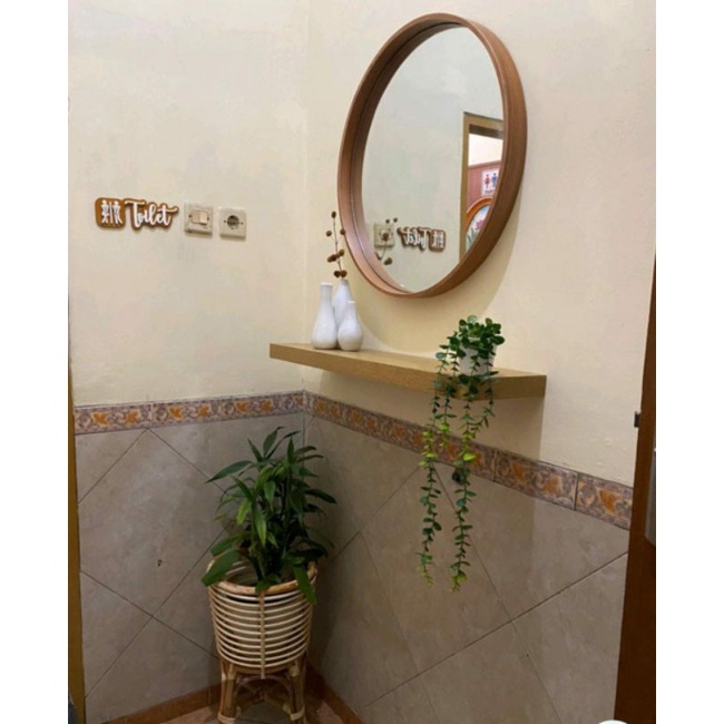 Standing Pot Rotan + Cover Pot Rotan Fhinising Melamin Mengkilap