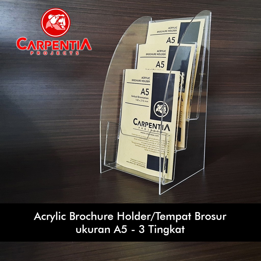 

Brochure Holder Acrylic/Tempat Brosur - A5 - Tipe B Bening 3 Tingkat