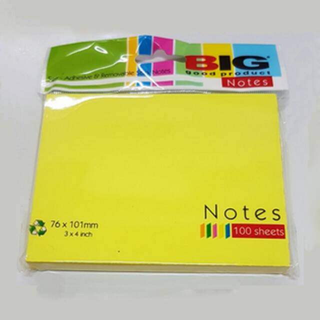 

Sticky Notes Memo BIG 76x101mm 3x4inch 100sheets 5warna