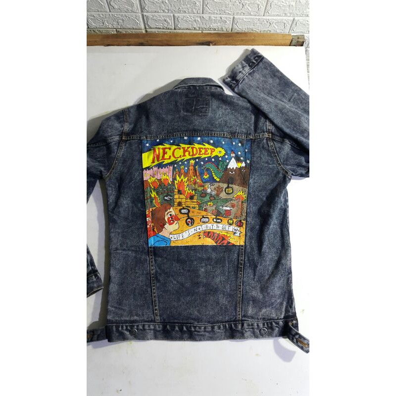 Jasa Lukis "MOCHIRON" Denim Jacket NECK DEEP (HANDPAINTED)