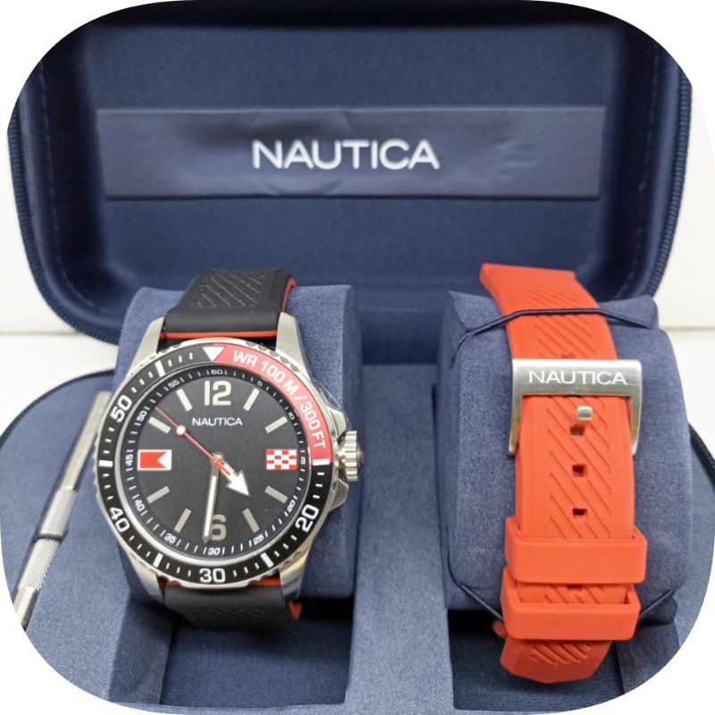 Jam tangan pria NAUTICA NAPFRB926, tali rubber, free tali rubber + tools, ORIGINAL, bergaransi resmi