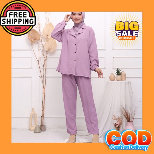 Setelan Wanita Import Kekinian Model One Set Spandex Terbaru Size M L  Anya Set - Setcel Crinkle Ura