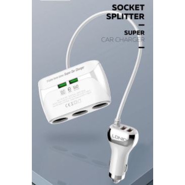 Car charger Secret-G 3 cigarette lighter 2 Usb-A 3.4A 160w Qc3.0 c504 - charger mobil secretG c-504