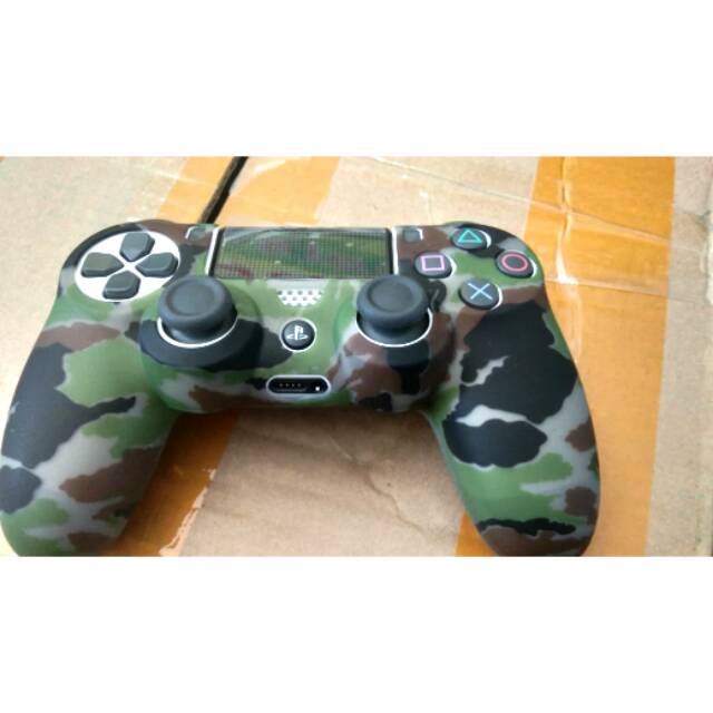 silicone atau kondom stik ps4 army hitam