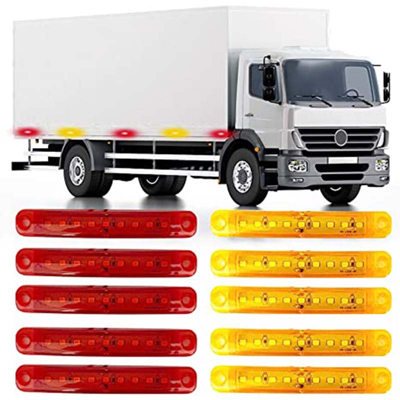 9LED Car Warning Side Light,Waterproof Parking Taillights Bus Truck Trailer Warning Light Lamps