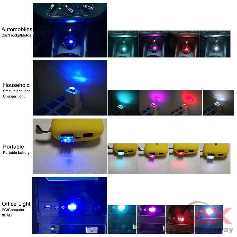 Lampu Dashboard Mobil LED USB Port Mini Simple Penerangan interior mobil dalam mobil senter darurat mobil Phelenseye Lampu LED USB Dekorasi Interior Mobil LED Car Interior Atmosphere light Accessories Sticker For Honda Civic Accord Fit Crv Hrv Jazz City