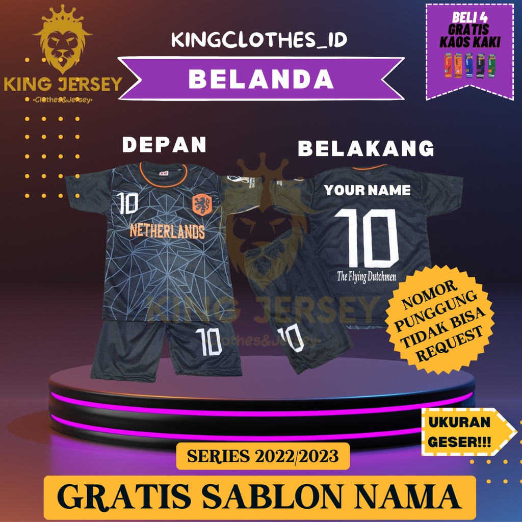 JERSEY BOLA BELANDA 2022/2023 UNTUK ANAK ANAK 0-15 TAHUN KEATAS