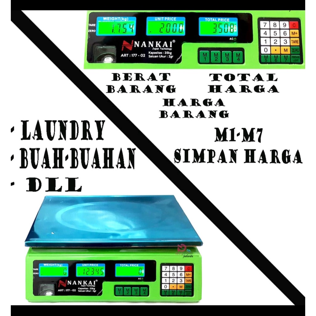 Timbangan Duduk Digital 35kg NANKAI Timbangan Laundry Tampilan 2 Layar DIGITAL Digital Computing Scale 40kg Double Display Bisa Setting Harga