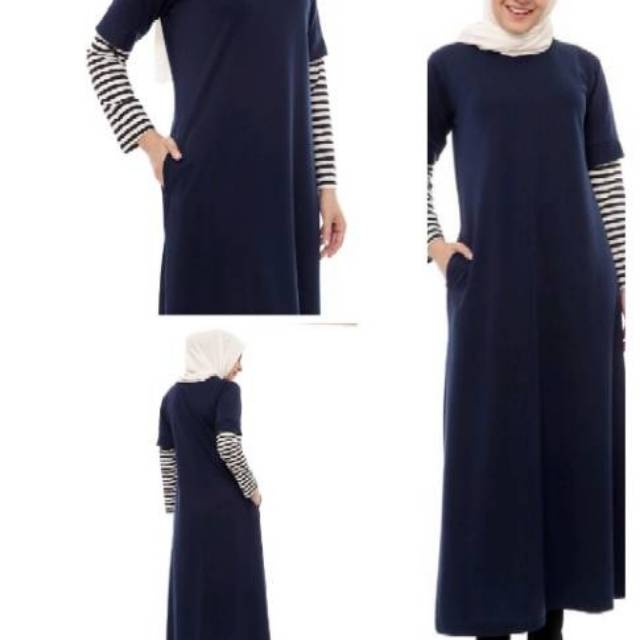 GAMIS CASUAL STRIPE DRESS / GAMIS KAOS KECE STRIPE DRESS / DRESS LENGAN GARIS-GARIS