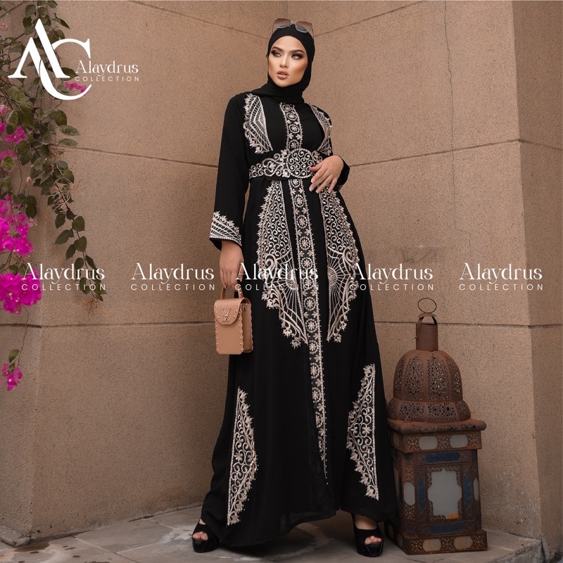 Abaya Baju Muslim Bordir Gamis Maxi Dress Arab Saudi Bordir Zephy Turki Umroh Dubai Turkey India 847