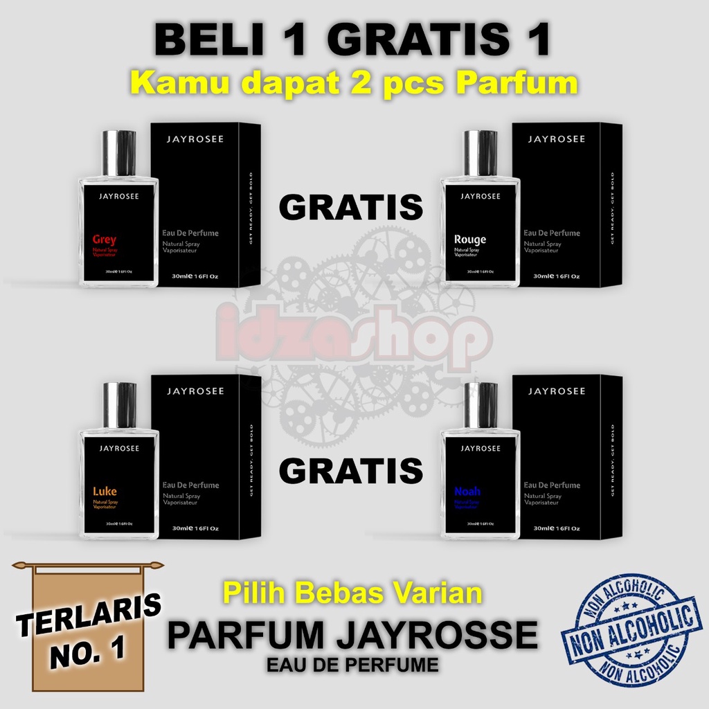 COD BELI 1 GRATIS 1 PARFUM JAYROSEE PARFUM JAYROSSE Parfum pria PARFUM JAYROSEE ROUGE GREY NOAH LUKE