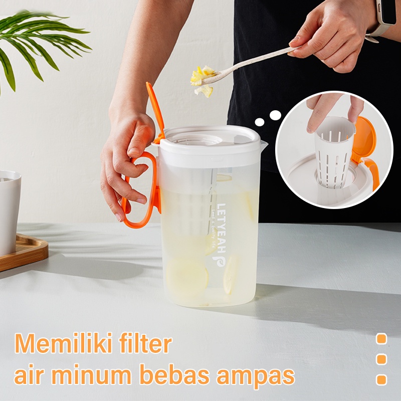 Letyeah &amp; Anantagt teko plastik 2 liter dengan 4 cangkir/Jus Ketel Dingin Jug Portable