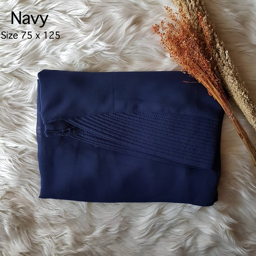 Hijab Jilbab Khimar Raudah Kancing-NAVY