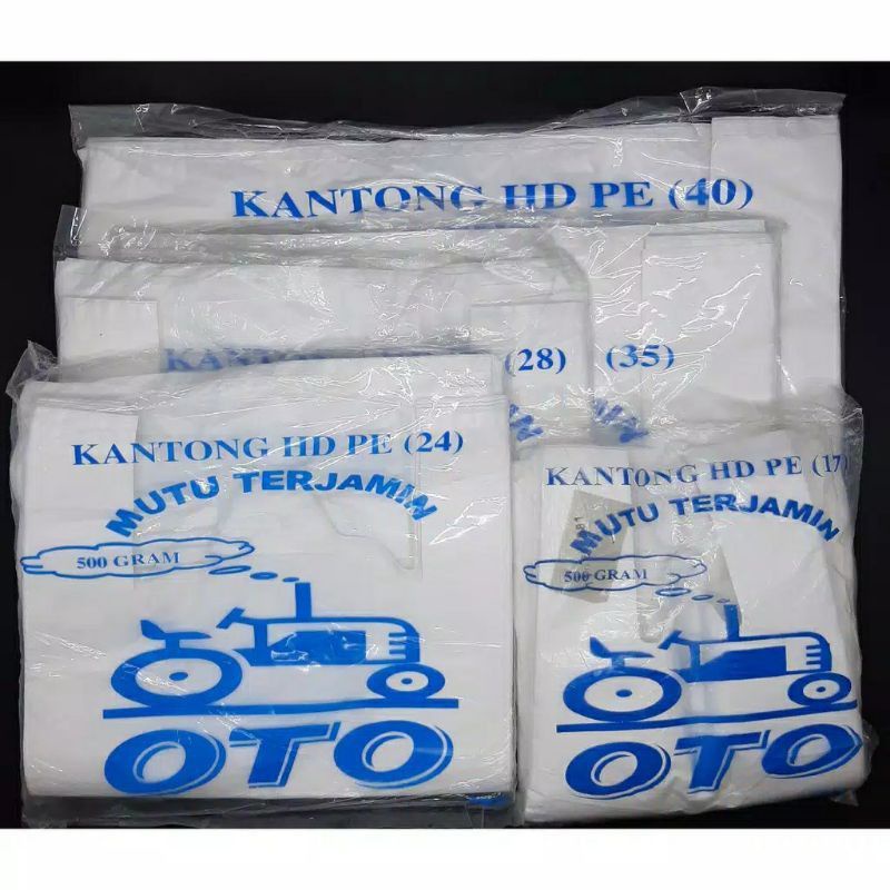 Kantong Plastik Oto Putih Susu Uk 17, 24, 28, 35 / Kantong HD PE / Kresek