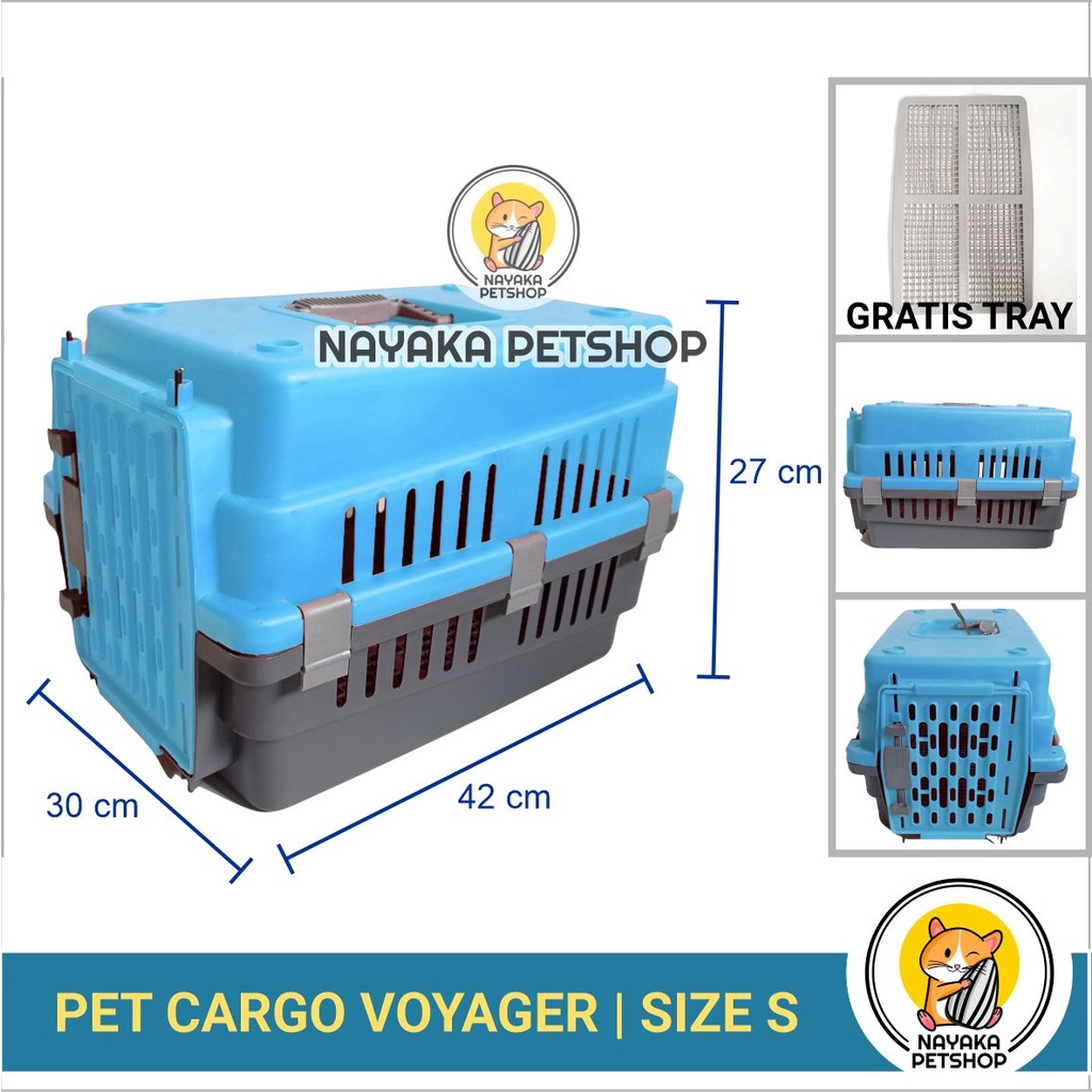 Size S Pet Cargo Murah Voyager Carrier Kucing Travel Kelinci Kennel Musang