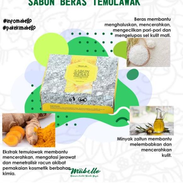 ㅵ MABELLO sabun beras hitam (best seller)/ Handmade Soap/BPOM dan halal/sabun bedda lotong ュ