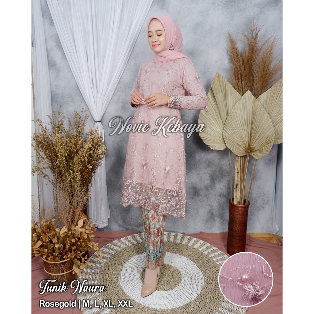 PROMO SET TUNIK TULLE MUTIARA BORDIR / SET TUNIK TULLE MUTIARA BORDIR HAURA