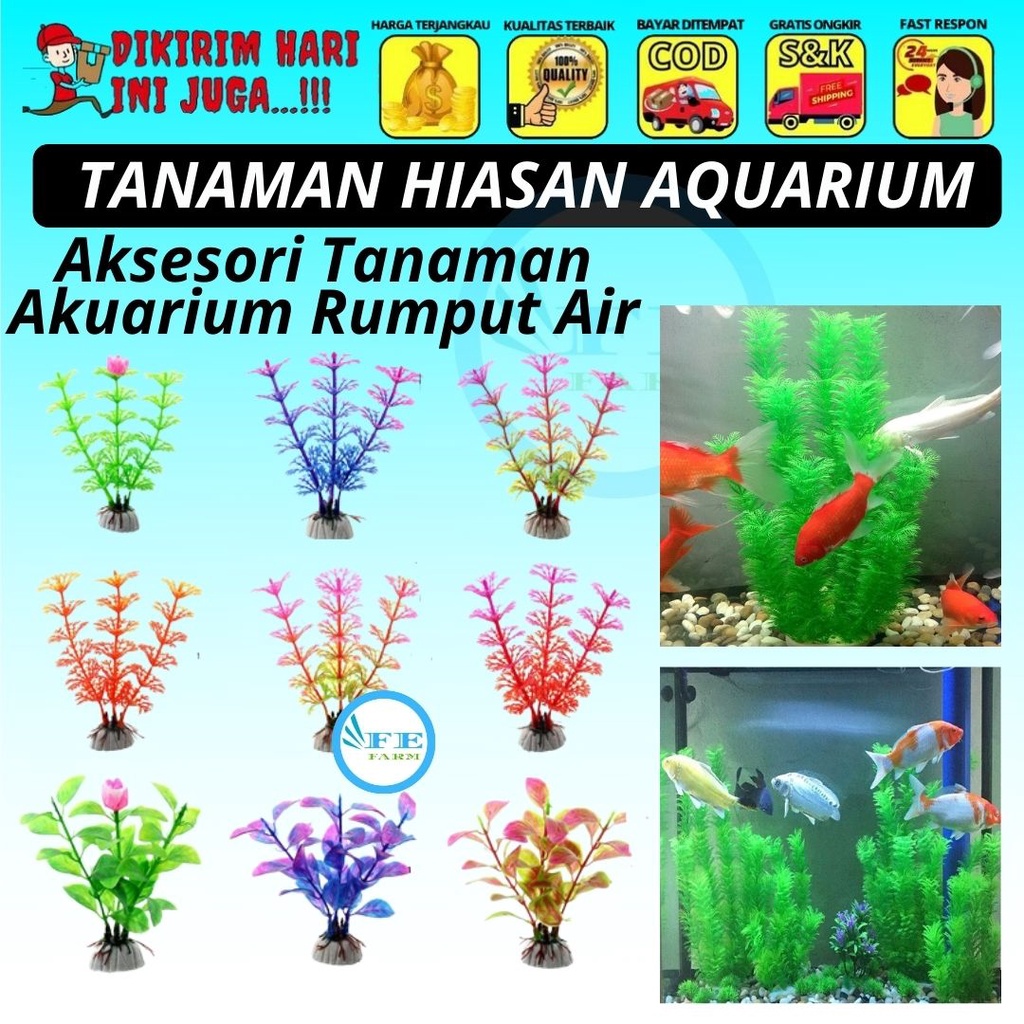 Tanaman Rumput Laut Bahan Plastik Untuk Dekorasi Akuarium Ikan FEFARM