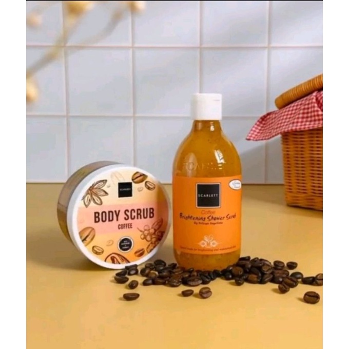 Scarlett Coffee Body Scrub 250gr / Shower Scrub 300ml