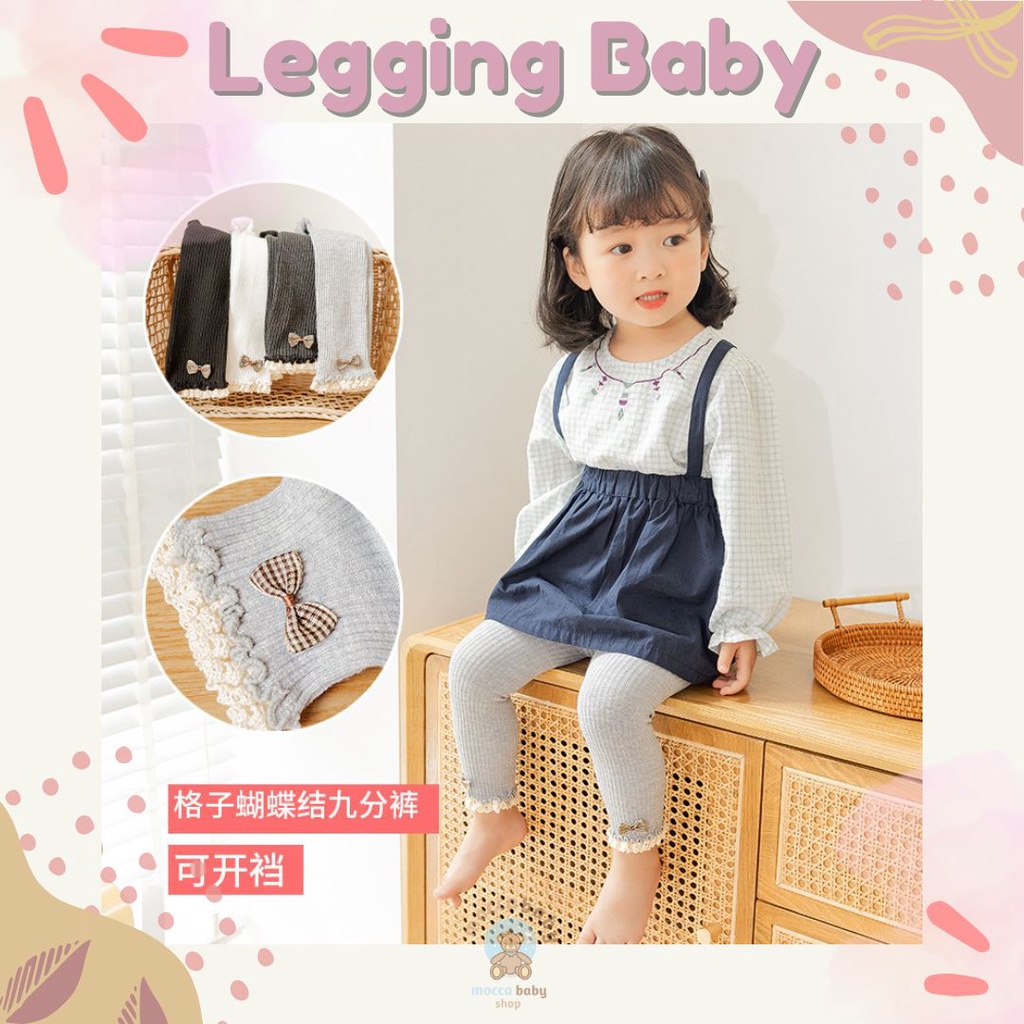 MBSS - LEGGING JOEY Legging buka kaki bayi / anak import motif warna polos