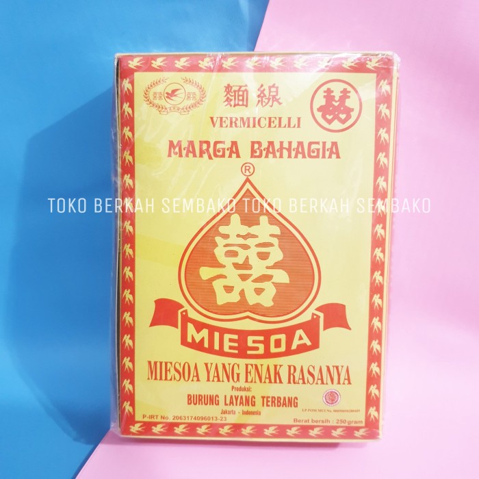 

impor-mie- miesoa marga bahagia burung layang terbang 250gr vermicelli mie soa -mie-impor.