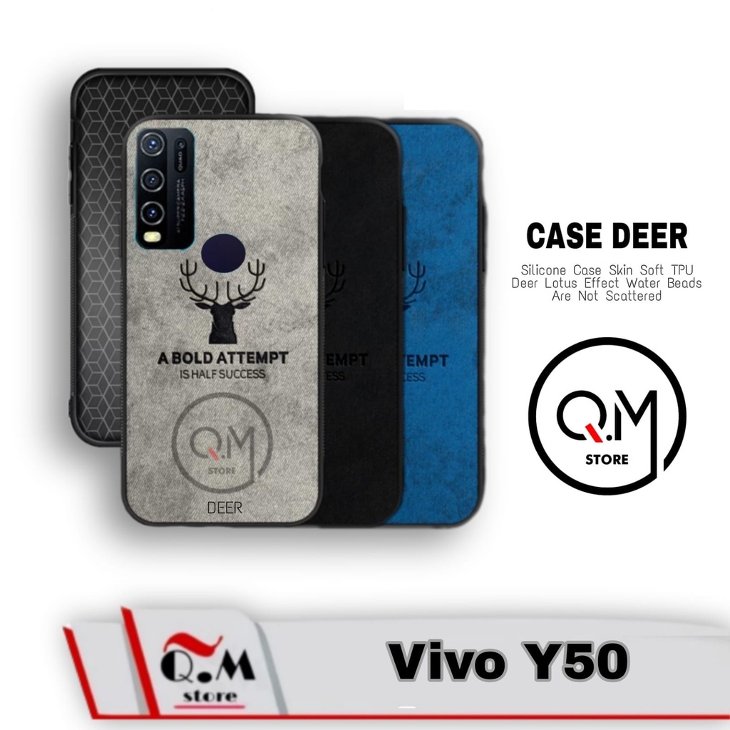 Case Vivo Y50 Softcase Deer TPU JENS Bermotif Rusa Pelindung Back Cover Casing Vivo Y50