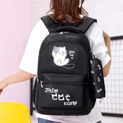 MOEZHA TAS _ (CAT HAPPY) RANSEL ANAK SEKOLAH LAKI LAKI SD TK PAUD MOTIF KARTUN