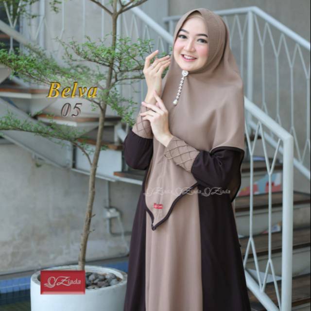 Belva Dress Satu Set dengan khimar By Ziada Syar'i Busui Friendly